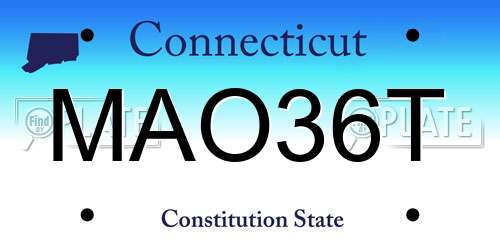 MAO36T Connecticut License Plate
