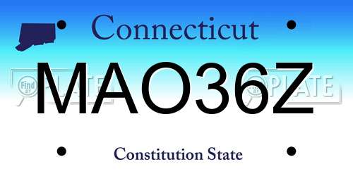 MAO36Z Connecticut License Plate