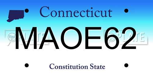MAOE62 Connecticut License Plate