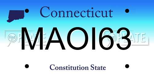 MAOI63 Connecticut License Plate
