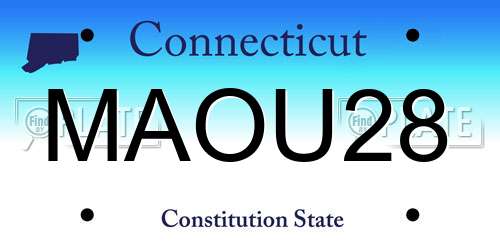 MAOU28 Connecticut License Plate