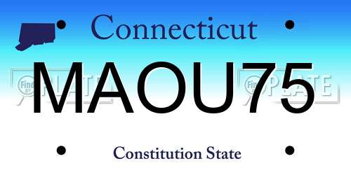 MAOU75 Connecticut License Plate