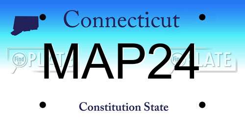 MAP24 Connecticut License Plate