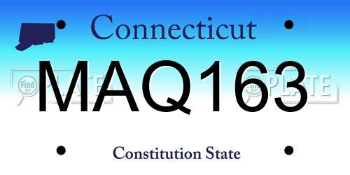 MAQ163 Connecticut License Plate