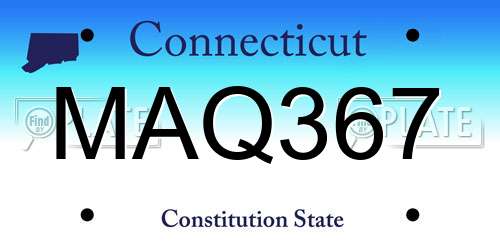 MAQ367 Connecticut License Plate