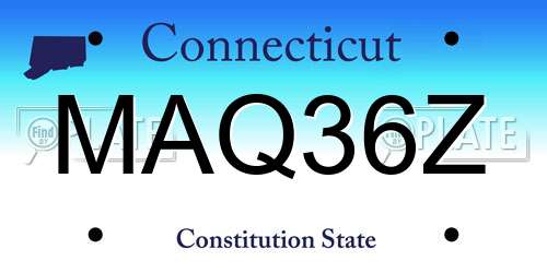 MAQ36Z Connecticut License Plate