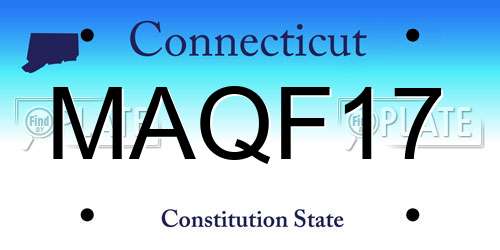 MAQF17 Connecticut License Plate