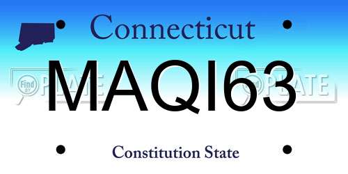 MAQI63 Connecticut License Plate