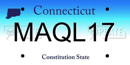 MAQL17 Connecticut License Plate