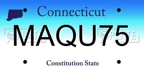 MAQU75 Connecticut License Plate