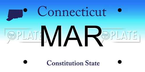 MAR Connecticut License Plate