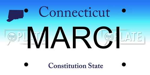 MARCI Connecticut License Plate