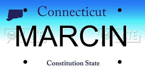 MARCIN Connecticut License Plate