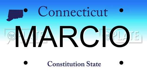 MARCIO Connecticut License Plate