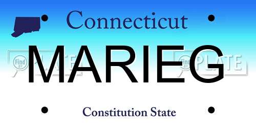 MARIEG Connecticut License Plate
