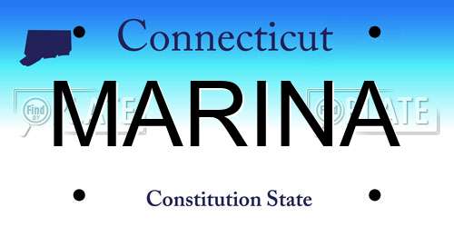 MARINA Connecticut License Plate