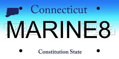 MARINE8 Connecticut License Plate