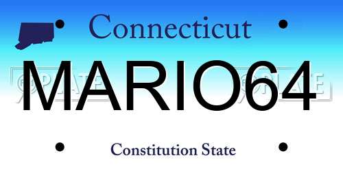 MARIO64 Connecticut License Plate