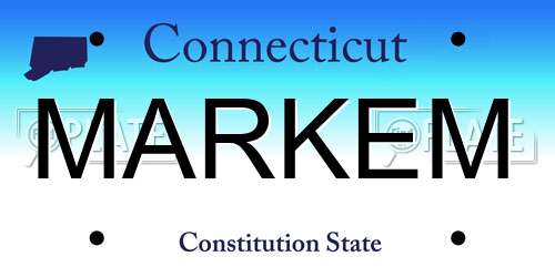 MARKEM Connecticut License Plate
