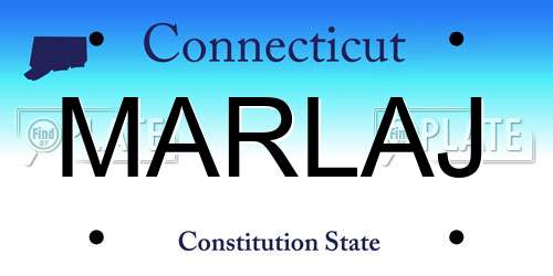 MARLAJ Connecticut License Plate