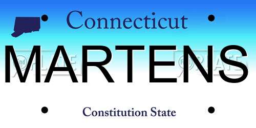 MARTENS Connecticut License Plate
