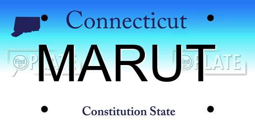 MARUT Connecticut License Plate