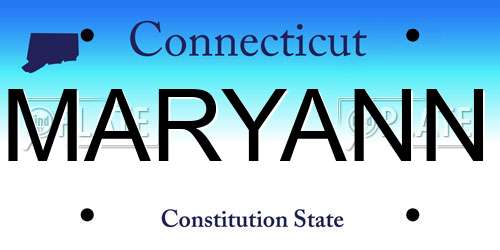 MARYANN Connecticut License Plate