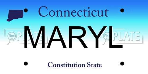 MARYL Connecticut License Plate