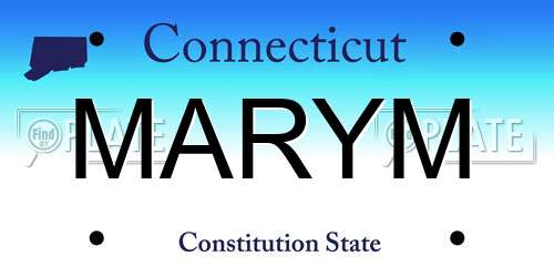 MARYM Connecticut License Plate