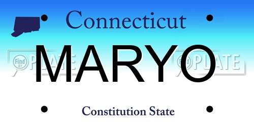 MARYO Connecticut License Plate