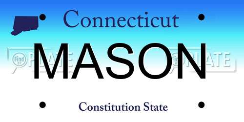 MASON Connecticut License Plate
