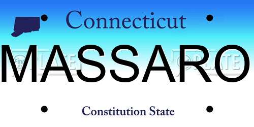 MASSARO Connecticut License Plate