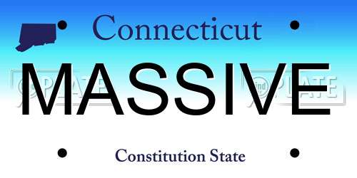 MASSIVE Connecticut License Plate