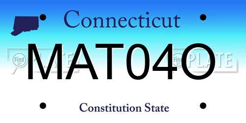 MAT04O Connecticut License Plate