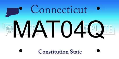 MAT04Q Connecticut License Plate