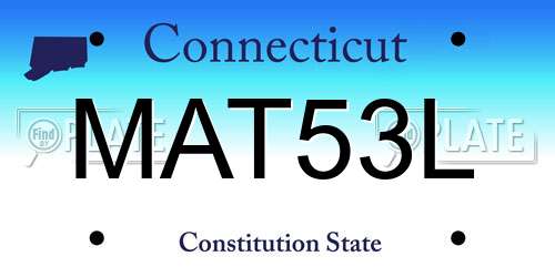 MAT53L Connecticut License Plate