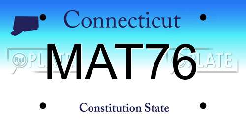MAT76 Connecticut License Plate