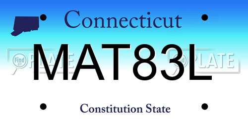MAT83L Connecticut License Plate