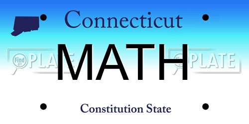 MATH Connecticut License Plate