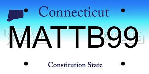 MATTB99 Connecticut License Plate