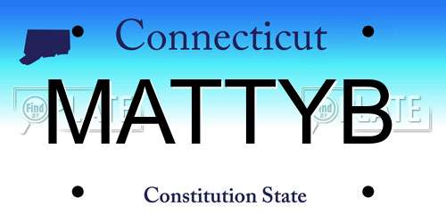 MATTYB Connecticut License Plate