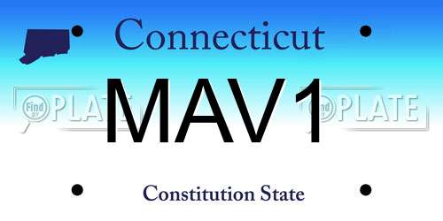 MAV1 Connecticut License Plate