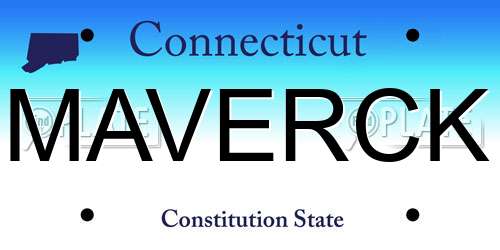 MAVERCK Connecticut License Plate