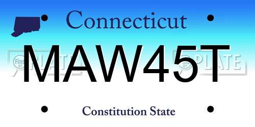 MAW45T Connecticut License Plate