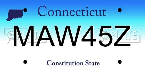 MAW45Z Connecticut License Plate
