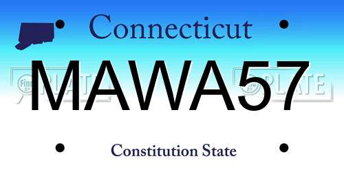 MAWA57 Connecticut License Plate