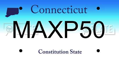 MAXP50 Connecticut License Plate
