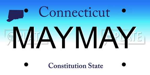 MAYMAY Connecticut License Plate