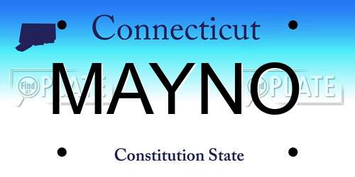 MAYNO Connecticut License Plate