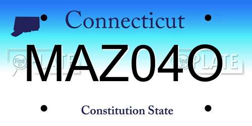 MAZ04O Connecticut License Plate
